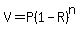 V=P%281-R%29%5En