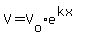 V=V%5Bo%5De%5E%28kx%29