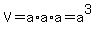 V=a%2Aa%2Aa=a%5E3