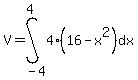 V=int%284%2816-x%5E2%29%2Cdx%2C-4%2C4%29
