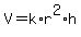 V=k%2Ar%5E2%2Ah