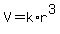 V=k%2Ar%5E3