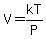 V=kT%2FP