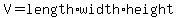 V=length%2Awidth%2Aheight