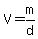 V=m%2Fd