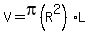 V=pi%28R%5E2%29%2AL