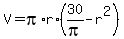 V=pi%2Ar%2A%2830%2Fpi-r%5E2%29