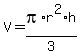 V=pi%2Ar%5E2%2Ah%2F3