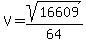 V=sqrt%2816609%29%2F64%29