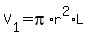 V%5B1%5D+=+pi%2Ar%5E2%2AL