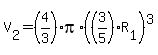 V%5B2%5D=%284%2F3%29pi%2A%28%283%2F5%29R%5B1%5D%29%5E3