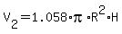 V%5B2%5D=1.058%2Api%2AR%5E2%2AH