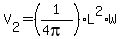 V%5B2%5D+=+%281%2F%284pi%29%29L%5E2%2AW