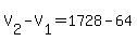 V%5B2%5D-V%5B1%5D+=+1728-64
