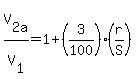 V%5B2a%5D%2FV%5B1%5D=1%2B%283%2F100%29%28r%2FS%29