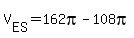 V%5BES%5D=162pi-108pi