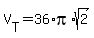 V%5BT%5D=36%2Api%2Asqrt%282%29