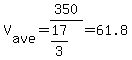 V%5Bave%5D=350%2F%2817%2F3%29=61.8