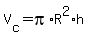 V%5Bc%5D=pi%2AR%5E2%2Ah