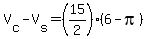 V%5Bc%5D-V%5Bs%5D=%2815%2F2%29%286-pi%29