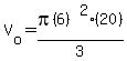 V%5Bo%5D+=+pi%286%29%5E2%2820%29%2F3+