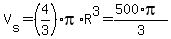 V%5Bs%5D=%284%2F3%29pi%2AR%5E3=%28500%2Api%29%2F3