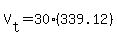V%5Bt%5D+=+30%28339.12%29