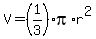 V+=+%281%2F3%29%2Api%2Ar%5E2