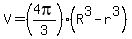 V+=+%284pi%2F3%29%2A%28R%5E3+-+r%5E3%29