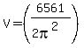 V+=+%286561%2F%282pi%5E2%29%29
