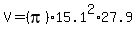 V+=+%28pi%2915.1%5E2%2A27.9