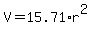 V+=+15.71+%2A+r%5E2