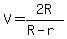 V+=+2R%2F%28R+-+r%29