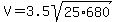 V+=+3.5sqrt%2825%2A680%29