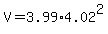 V+=+3.99%2A+4.02%5E2+