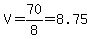 V+=+70%2F8+=+8.75