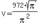 V+=+972%2Asqrt%28pi%29%2Fpi%5E2