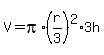 V+=+pi%2A%28r%2F3%29%5E2%2A3h