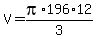 V+=+pi%2A196%2A12%2F3