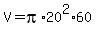 V+=+pi%2A20%5E2%2A60