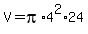 V+=+pi%2A4%5E2%2A+24