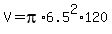 V+=+pi%2A6.5%5E2%2A120
