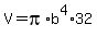 V+=+pi%2Ab%5E4%2A32