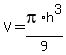 V+=+pi%2Ah%5E3%2F9