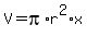V+=+pi%2Ar%5E2%2Ax