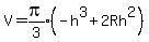V+=expr%28pi%2F3%29%28-h%5E3%2B2Rh%5E2%29