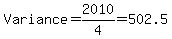 Variance=2010%2F4=502.5