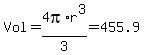Vol+=+4pi%2Ar%5E3%2F3+=+455.9