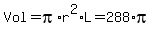 Vol+=+pi%2Ar%5E2%2AL+=+288%2Api