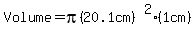 Volume=pi%2820.1cm%29%5E2%281cm%29